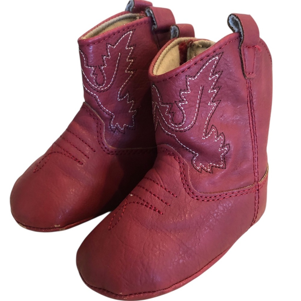 Trimfoot Co. Size 3 Infant Unisex Soft Sole Red Western Boots